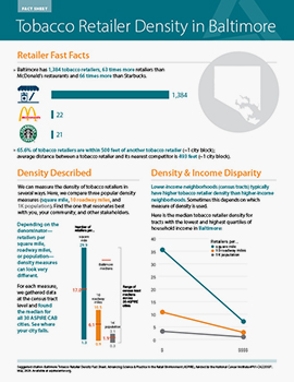 Cover of Baltimore Retailer Density Fact Sheet