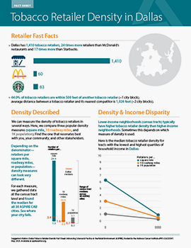 Cover of Dallas Retailer Density Fact Sheet