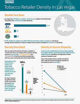 Cover of Las Vegas Retailer Density Fact Sheet